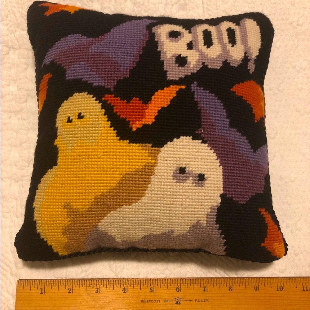 Halloween Needlepoint Pillow-10” square